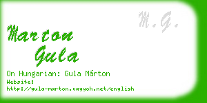 marton gula business card